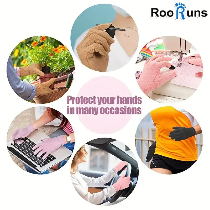 1 Pair Full Finger Pressure Health Cotton Gloves,Health Rehabilitation Training,Cycling Gloves shoporiz