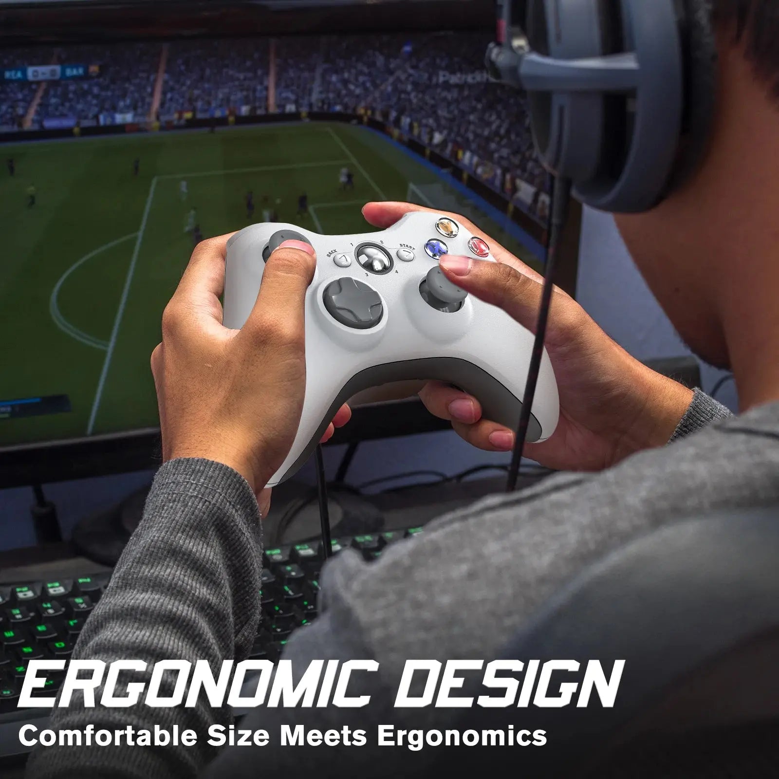 2.4G Wireless Controller For Xbox 360 Game Controller with Dual-Vibration Turbo Compatible with Xbox 360/360 Slim and PC Window My Store