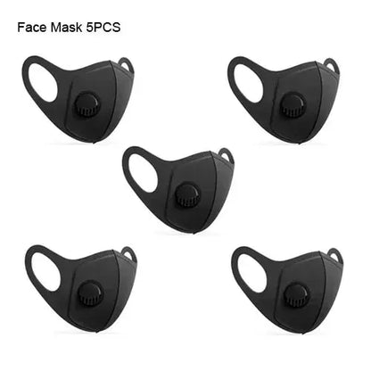 Reusable Black Anti Dust Mask PM2.5 Breathing Filter Valve Face Mouth Masks Cover Washable Anti Fog Haze Respirator