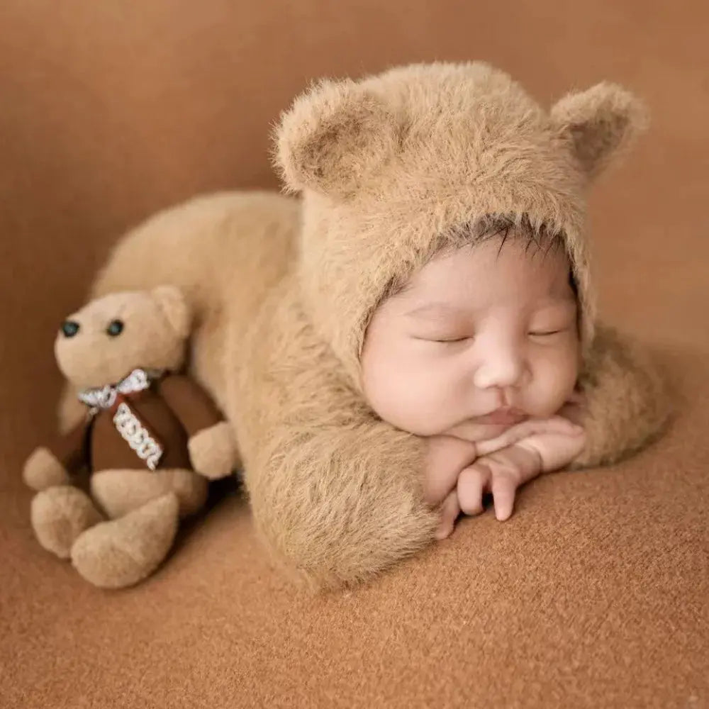 Newborn Photography Props Knitted Outfit Bear Baby Cosplay Glasses Baby Photoshoot Props Accessories Shoporiz