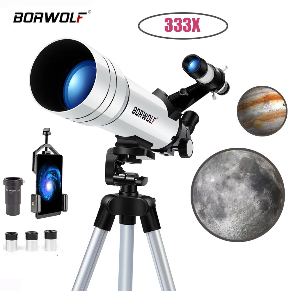 BORWOLF 70400 Professional High-definition Astronomical Telescope 333X To See The Moon and Stars Bird Watching Monocular shoporiz