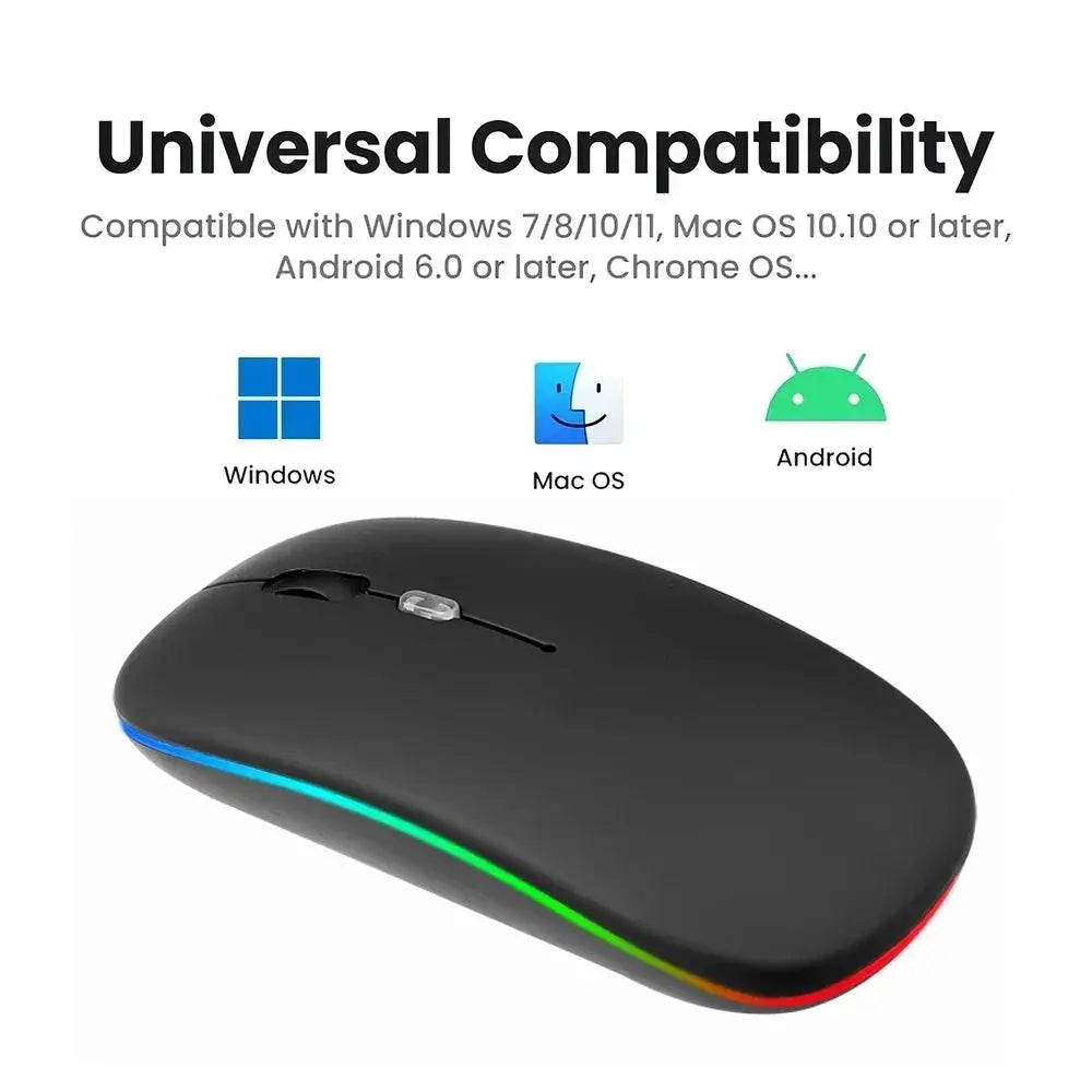 2.4G Wireless Mouse RGB Colorful Mouse Rechargeable Mouse Silent Mouse USB Gaming Mouse Mice 1600DPI for PC Laptop Macbook Pro My Store