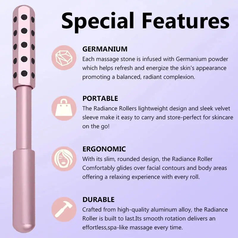24 Germanium Face Massage Beauty Acupoint Roller Stick Beauty Roller Tool Face Gua Sha Massager Women Skin Care Beauty Shoporiz