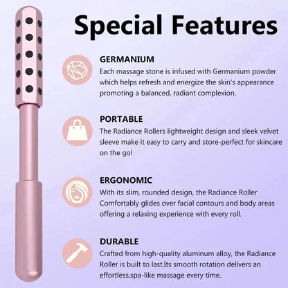 24 Germanium Face Massage Beauty Acupoint Roller Stick Beauty Roller Tool Face Gua Sha Massager Women Skin Care Beauty Shoporiz