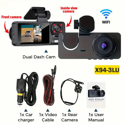 1080P HD WIFI 2/3Camera Dash Cam For Car Camera Video Recorder Car DVR Front Rear View Camera Night Vision Car Accessories