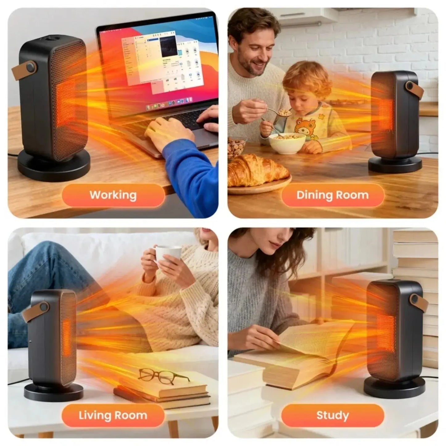 Quiet Portable Electric Space Heater for Indoor Use - Safe And Efficient Thermal Comfort