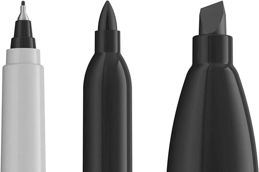 6pcs Sharpie Permanent Markers Featuring Fine Ultra Fine and Chisel Point Markers Black Oil Ink Office School Painting Supplies shoporiz