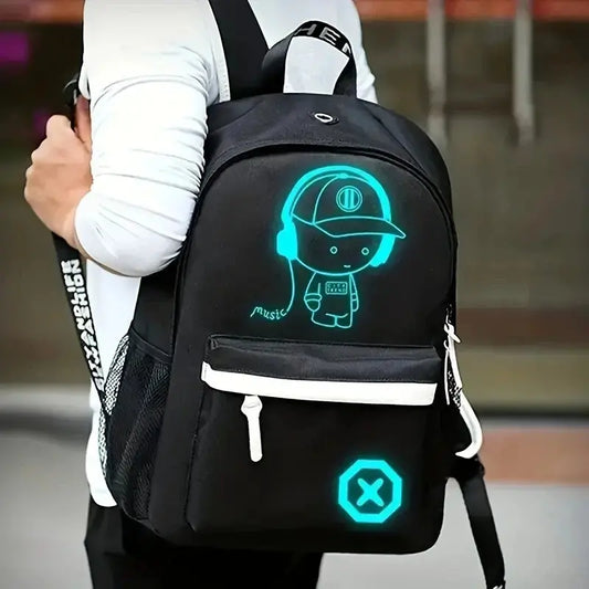 Children Backpack School Bags For Boy Girls Anime Luminous School Backpack Kids Waterproof Book Bag USB Charging
