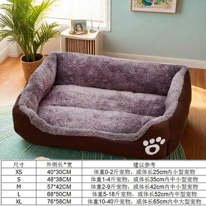 Large Pet House Dog Bed Soft Long Plush Cat Mat Warm Sleeping Cushion for Small Dogs Chihuahua Calm Puppy Bed Breathable Corduroy Shoporiz