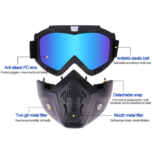 Motorcycle Riding Mask Windproof Outdoor Racing Skiing Off-Road Mask Bicycle Vehicle Sports Full Face Protection Tactical Helmet My Store