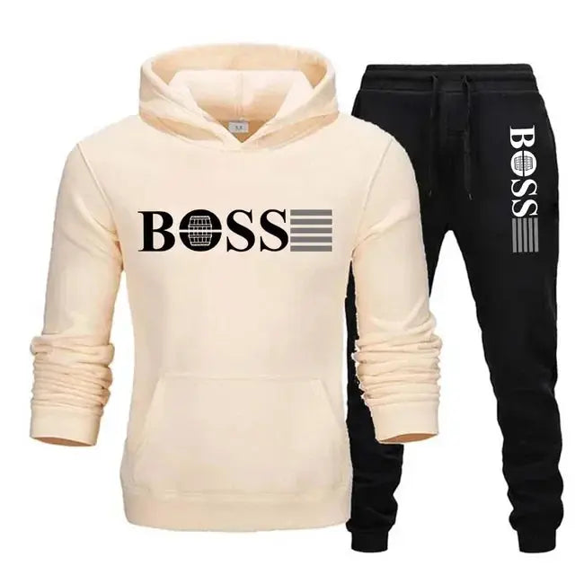 New autumn and winter men's long-sleeved hoodie; pants two-piece set of fashionable outdoor sportswear Shoporiz