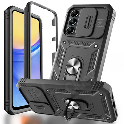 Case For Galaxy A16 A17 A15 A14 A56 A36 A26 A06 A35 A55 A25 A35 A54 A53 Camera Slide Armor Protection 360 Degree Rotate Cover