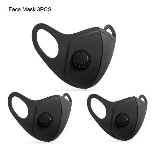 Reusable Black Anti Dust Mask PM2.5 Breathing Filter Valve Face Mouth Masks Cover Washable Anti Fog Haze Respirator