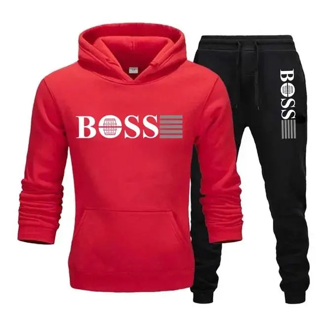 New autumn and winter men's long-sleeved hoodie; pants two-piece set of fashionable outdoor sportswear Shoporiz
