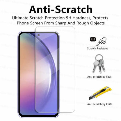 2/4PCS Tempered Glass Screen Protector for Samsung Galaxy A54 5G A04S A14 A24 A34 Full Cover Bubble-Free Anti-Scratch Water-Resistant