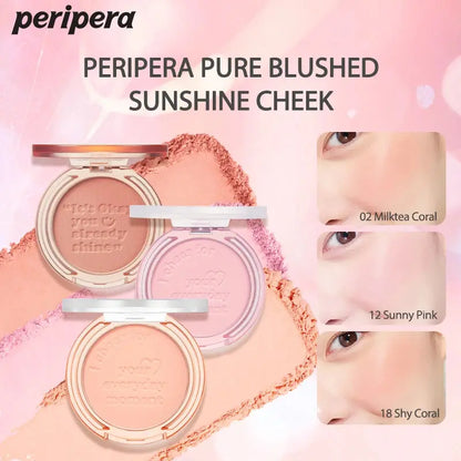 K-Beauty Single Color Blush Palette, Matte Fine Powder Cheek Blush, Non-Cakey, Long-Lasting, Nude Makeup, K-Beauty Cosmetic