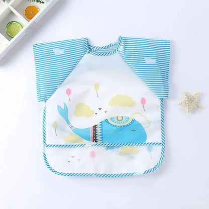 0-3Y Boys Girls Burp Clothes Waterproof Eating Smock Infant Toddler Baby Cartoon Sleeveless Art Apron Animal Smock Soft Baby Bib