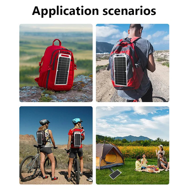 Solar Panel 5V 10W USB Type-C Charge Portable Flexible Kit Lightweigh Mini System For Phones Car Camping Hiking Power Banks IP65 shoporiz