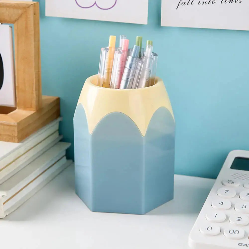 Cute Pencil Head Shape Pen Holder Pencil Storage Box Student Desktop Office Shoporiz