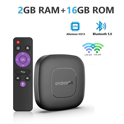 Mortal T1 4K Smart Streaming Media Player Android 14 2.4G&5G Wifi Dual-Band Voice Assistant BT5.0 Allwinner H313 TV Box Shoporiz