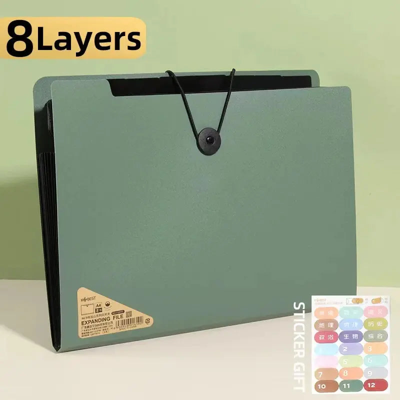 Three Colors Horizontal A4 Folder Students Office Business Trip Multi-layer Large Capacity 5/8/13 Layers Storage Organ Bag Shoporiz