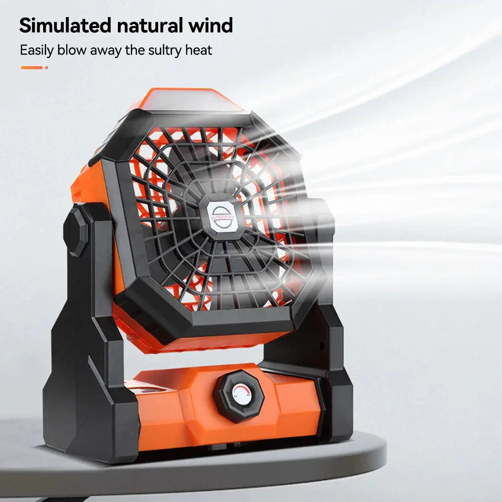 Portable Rechargeable Fan 6 To 25 Hours Adjustable Speed 7800mAh Outdoor Camping Fan with Led Lights for Tent Fishing Picnic Fan My Store