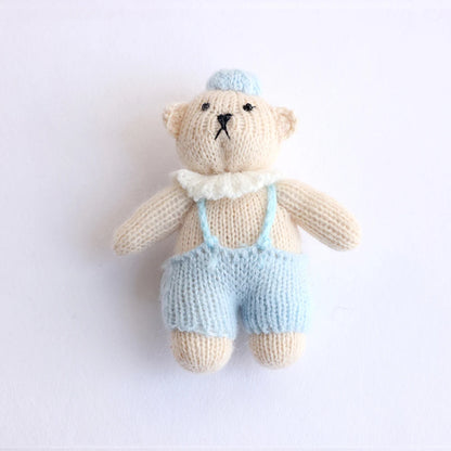 Handmade Knitted Teddy Bear Dolls Photography Toy Mohair Cute Crochet Animal Image Doll Studio Photo Shooting Props Accessories