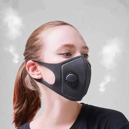 Reusable Black Anti Dust Mask PM2.5 Breathing Filter Valve Face Mouth Masks Cover Washable Anti Fog Haze Respirator