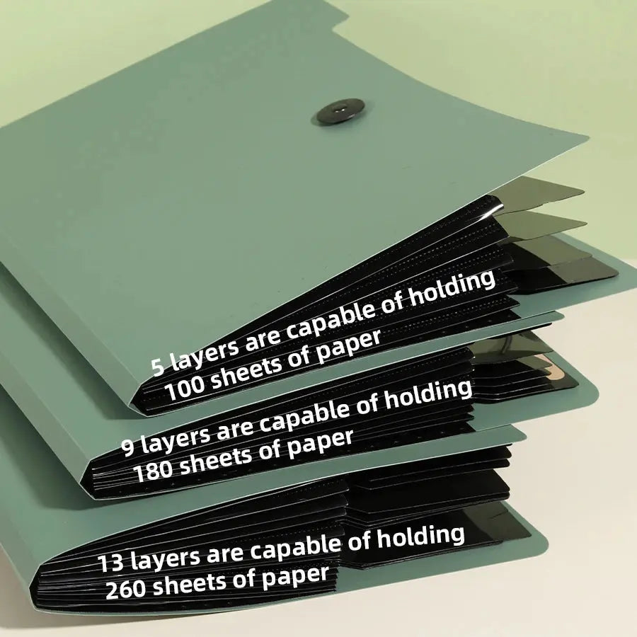 Three Colors Horizontal A4 Folder Students Office Business Trip Multi-layer Large Capacity 5/8/13 Layers Storage Organ Bag Shoporiz