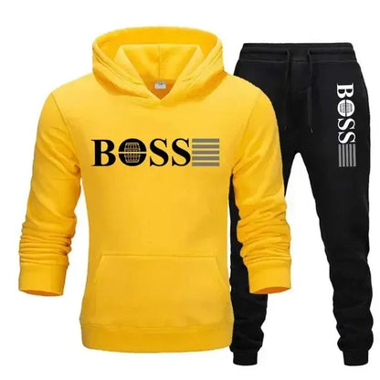 New autumn and winter men's long-sleeved hoodie; pants two-piece set of fashionable outdoor sportswear Shoporiz