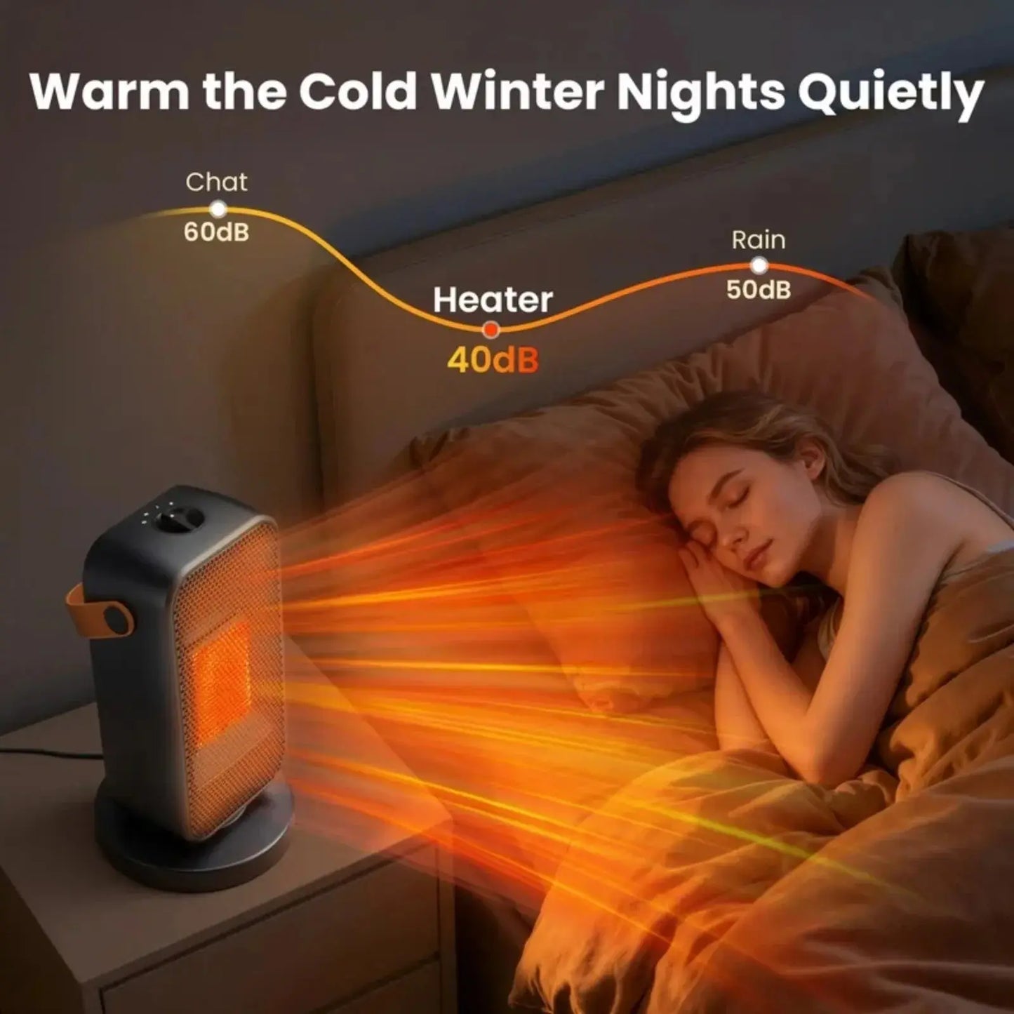 Quiet Portable Electric Space Heater for Indoor Use - Safe And Efficient Thermal Comfort