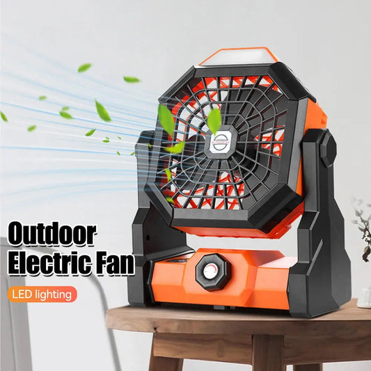 Portable Rechargeable Fan 6 To 25 Hours Adjustable Speed 7800mAh Outdoor Camping Fan with Led Lights for Tent Fishing Picnic Fan My Store