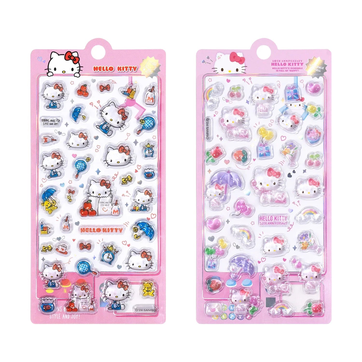 Hello Kitty  Sanrio 3D Embossed Crystal Stickers Children Girl Cartoon  Toys DIY Decoration Reward Stickers Holiday Gifts shoporiz