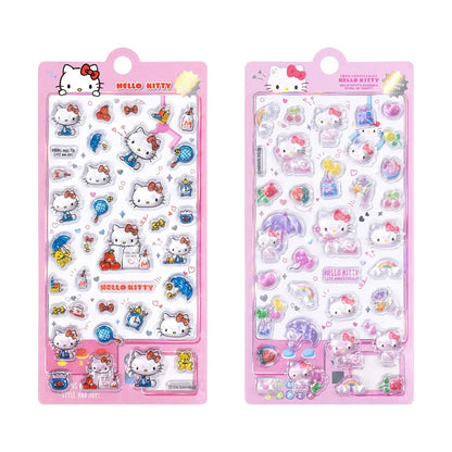 Hello Kitty  Sanrio 3D Embossed Crystal Stickers Children Girl Cartoon  Toys DIY Decoration Reward Stickers Holiday Gifts shoporiz
