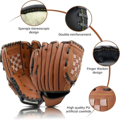Outdoor Sport Baseball Glove Softball Practice Equipment Size 9.5/10.5/11.5/12.5 Left Hand For Kids/Adults Man Woman Training