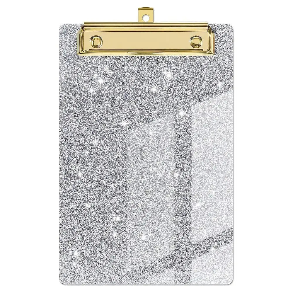 Durable Pink Glitter Acrylic Clipboards Colored Mental Clip Writing Clip Board Student Supplies Office Clipboard Classrooms