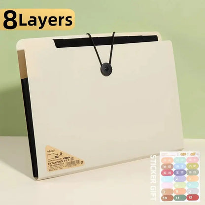 Three Colors Horizontal A4 Folder Students Office Business Trip Multi-layer Large Capacity 5/8/13 Layers Storage Organ Bag Shoporiz