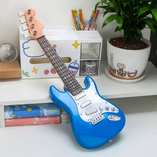 Children-size Electric Guitar Attracts Children Attention 4 String Guita Beginners' Level Guitar Puzzle And Musical Instruments shoporiz