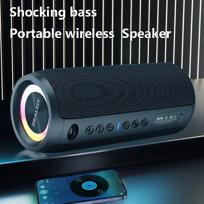 ZEALOT S51 Pro 40W Wireless Speakers, Outdoor Portable Subwoofer Speaker, Waterproof IPX 6,  Dual Pairing,5200mAh Battery. Shoporiz
