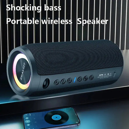 ZEALOT S51 Pro 40W Wireless Speakers, Outdoor Portable Subwoofer Speaker, Waterproof IPX 6,  Dual Pairing,5200mAh Battery. Shoporiz