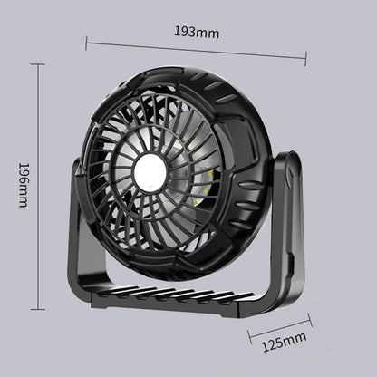 Portable Camping Fan with Integrated LED Light Perfect for Outdoor Adventures Adjustable Airflow and Bright Illumination My Store