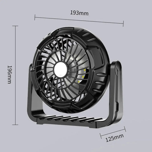 Portable Camping Fan with Integrated LED Light Perfect for Outdoor Adventures Adjustable Airflow and Bright Illumination My Store