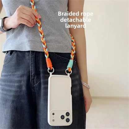 TPU Soft Silicone Crossbody Lanyard Phone Case for IPhone Air 17 16 15 Plus 14 13 12 11 Pro Max SE2022 Rope Necklace Strap Cover