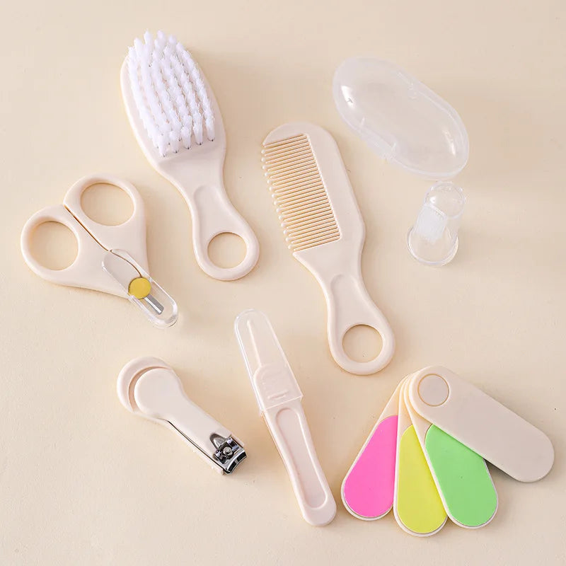 Hair Health Care Grooming Brush Clipper Teether Toothbrush Kit Baby Essentials 7PCS Baby Nail Trimmer Care Set Kid