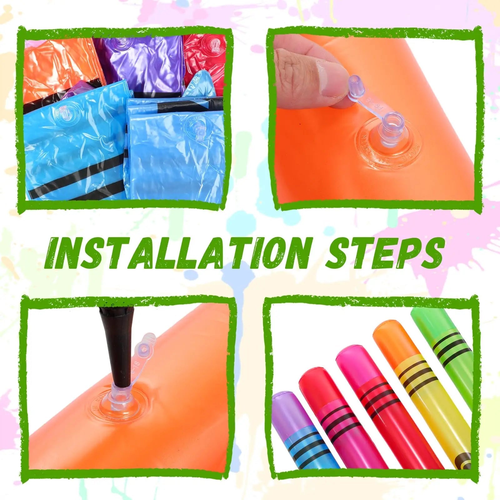 Jumbo Inflatable Crayon Balloon Neon Back to School Party Decoration First Day Of School Classroom Supplies shoporiz
