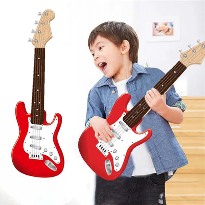 Children-size Electric Guitar Attracts Children Attention 4 String Guita Beginners' Level Guitar Puzzle And Musical Instruments shoporiz