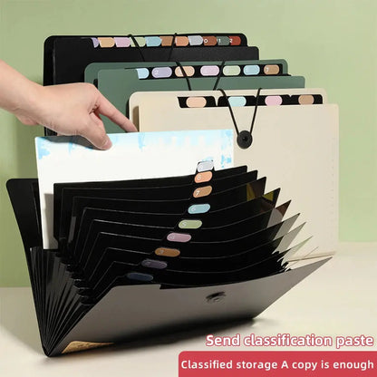 Three Colors Horizontal A4 Folder Students Office Business Trip Multi-layer Large Capacity 5/8/13 Layers Storage Organ Bag Shoporiz