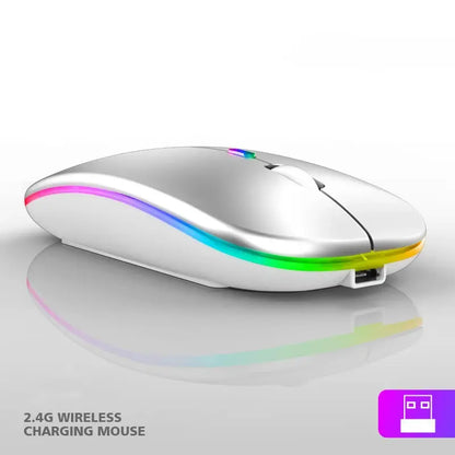 2.4G Wireless Mouse RGB Colorful Mouse Rechargeable Mouse Silent Mouse USB Gaming Mouse Mice 1600DPI for PC Laptop Macbook Pro My Store