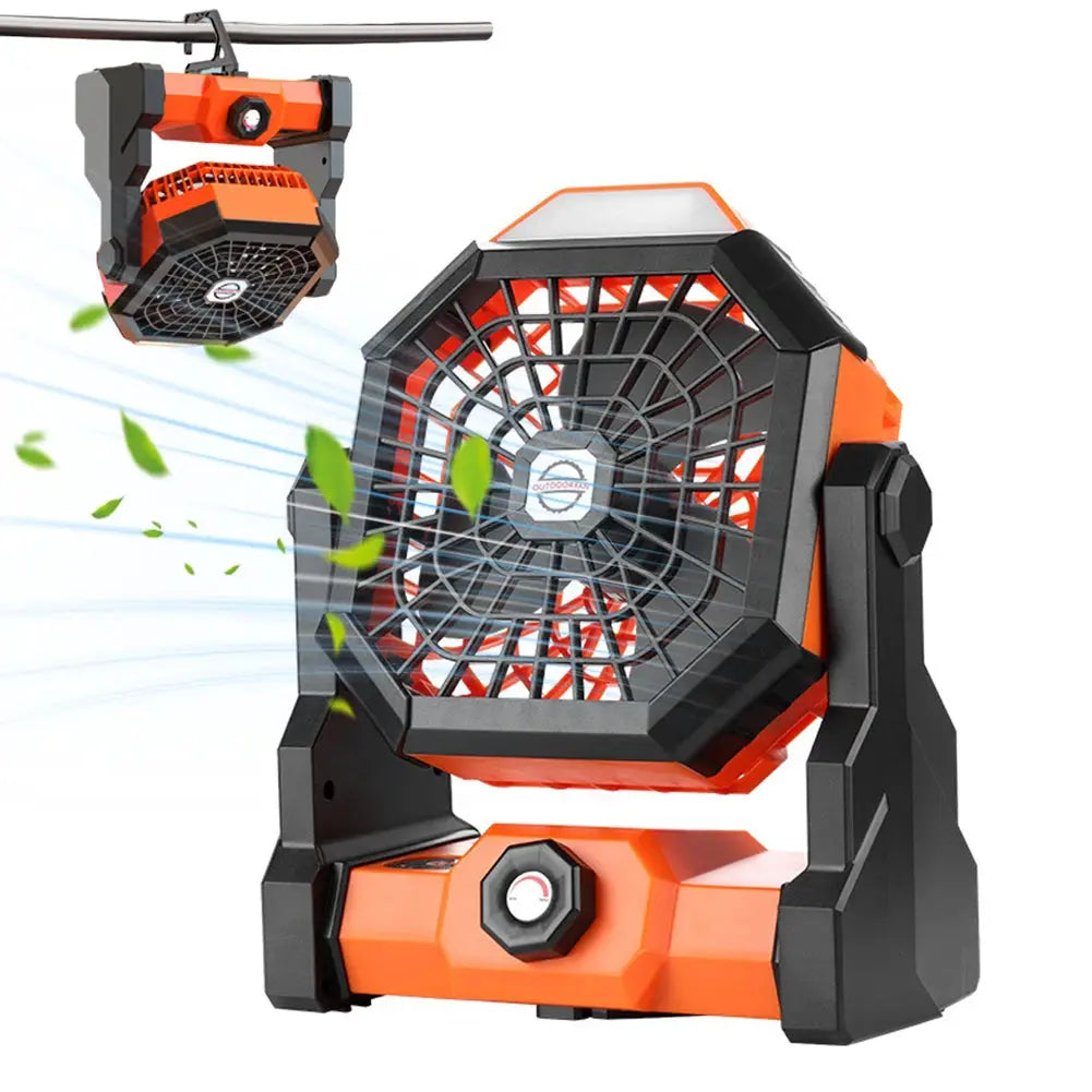 Portable Rechargeable Fan 6 To 25 Hours Adjustable Speed 7800mAh Outdoor Camping Fan with Led Lights for Tent Fishing Picnic Fan My Store