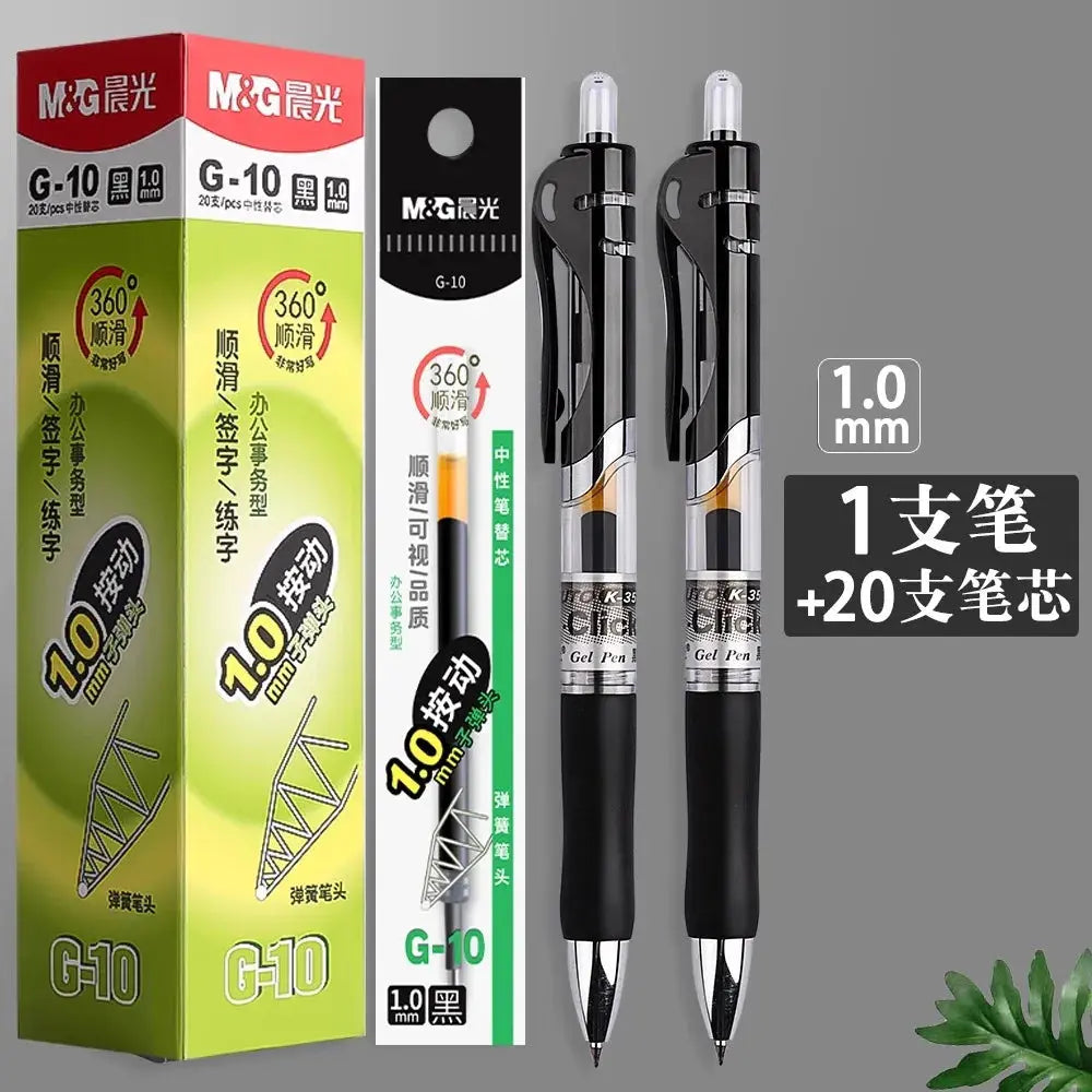 M&G 1.0mm Gel Pens Ultra Thick Large Capacity Signature Pen Practice Black Bold Tip Pen, Office and Student Signature Pen